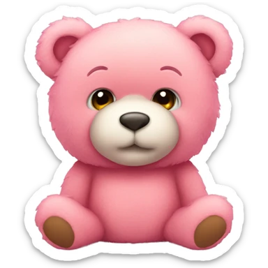 Pink cute teddy bear  sticker
