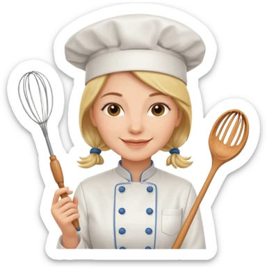woman chef with a whisk  sticker
