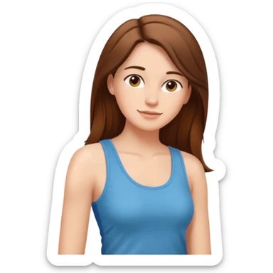 Adult woman, wearing a sleeveless tank top, relaxed posture
 sticker