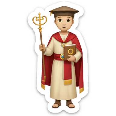 fullbody Pharisee, holding a scroll, traditional attire, standing pose, emoji style sticker