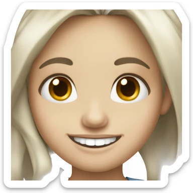 girl white skin smiling white teeth sticker