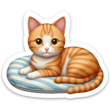 Petit chat sympa couché sur le lit sticker