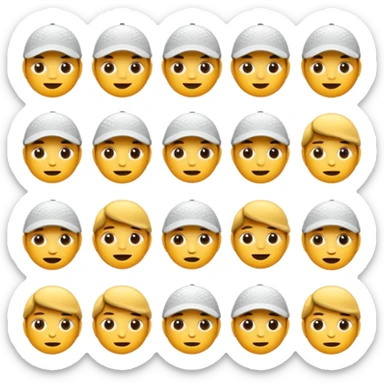 “Create a set of simple, cute, flat-style emojis themed around golf.  Designed in classic emoji style, consistent and expressive.” sticker