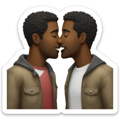 Two guys kissing sticker
