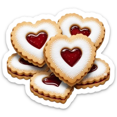 Heart shaped linzer cookies sticker