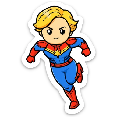 Captain Marvel superhero sticker