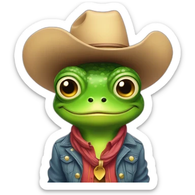 rainbow frog cowboy lgbt sticker
