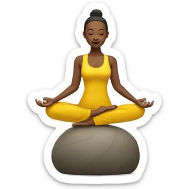 yellow lotus yoga pose sticker