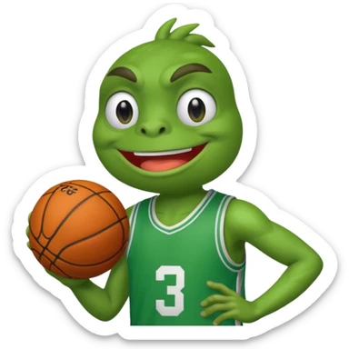 discord pepe holding a basketball sticker