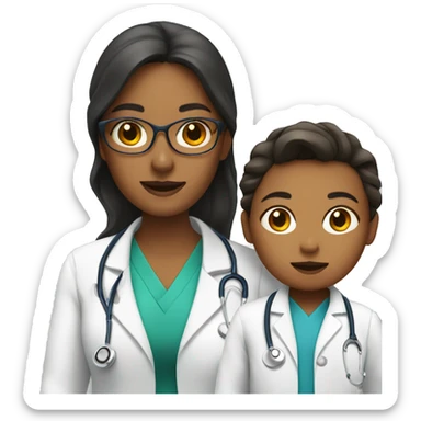 woman doctor with child sticker