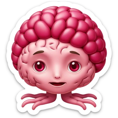 A friendly raspberry brain, realistc sticker