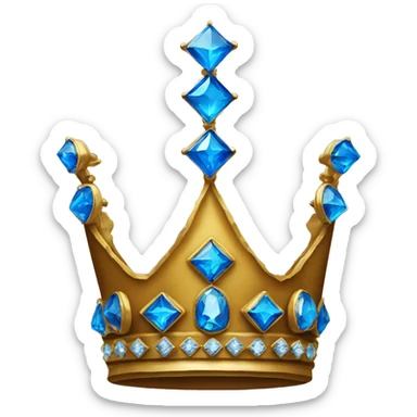 Crown with blue jewels sticker