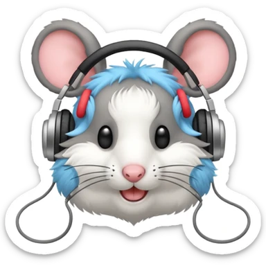 mice wearing headphones sticker