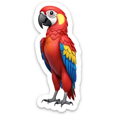 cinematic-macaw-realistic-full-body-standing-emoji,-vibrant-feathers-glowing-with-rich-reds,-blues,-and-yellows,-head-tilted-dramatically,-curved-black-beak-gleaming,-piercing-dark-eyes-exuding-confidence,-simplified-yet-realistic-focused-features,-highly-detailed,-glowing-with-an-almost-sarcastic-glow

 sticker