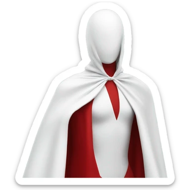 faceless white mannequin flying red cape without hood sticker