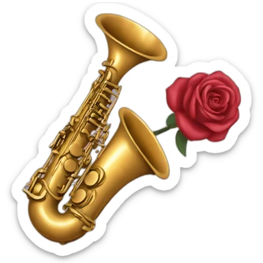 Roses and saxophones sticker