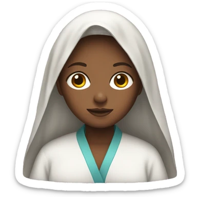 brown hair girl wearing robe sticker