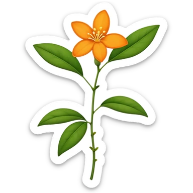 single Orange Jasmine, straight stem sticker