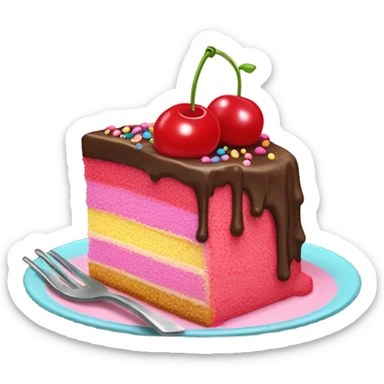 Cartoon Slice of cake sticker