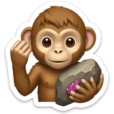 monkey hand throwing rocks sticker