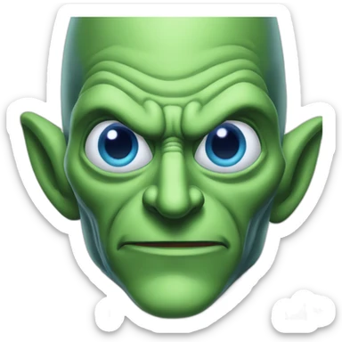 Long nose, green goblin with blue eyes sticker