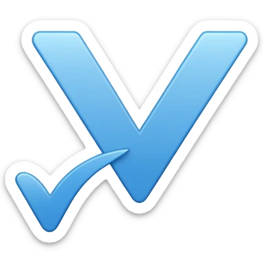 Verificación azul con un chulito blanco  que el emoji s|a sticker