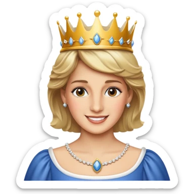 content face, Princess Diana with a crown sticker