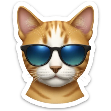 Cat with sunglasses sticker