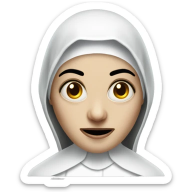 Evil nun from the horror movie The Nun. Face only. sticker