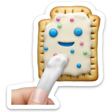 poptarts formed into shape of a hand with frosting sticker