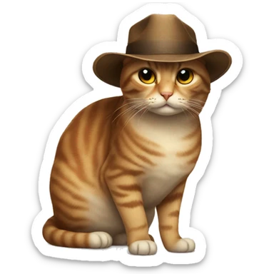 Cat with ten gallon hat sticker