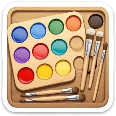 Palette with brushes sticker