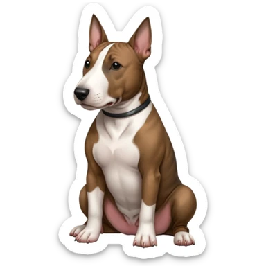 brindle english bull terrier sitting down sticker