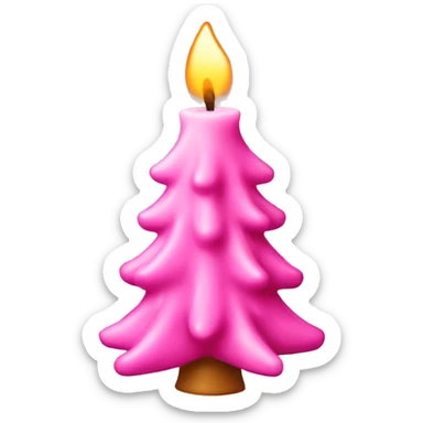 Pink Christmas tree candle  sticker