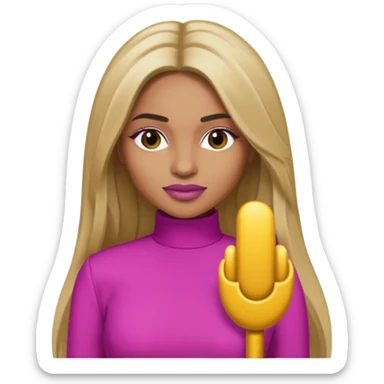 Ciara with long dark blonde hair magenta outfit sticker