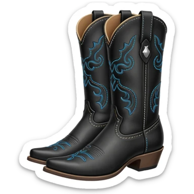 black cowboy boots sticker