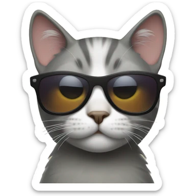 Cat with sunglasses sticker