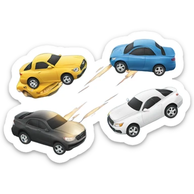 cars bumping side by side sticker