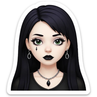 Goth pierced girly girl sticker