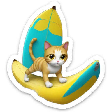 cat-surfing-with-a-banana sticker