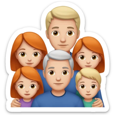 нарисую папу с 4 детьми sticker