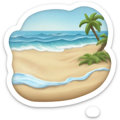 A beach and sea sticker