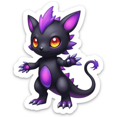 Cute cool colorful dark nebula fantasy-Fakemon-Digimon-animal-hybrid full body sticker