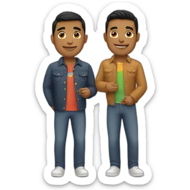 Latin gay couple sticker