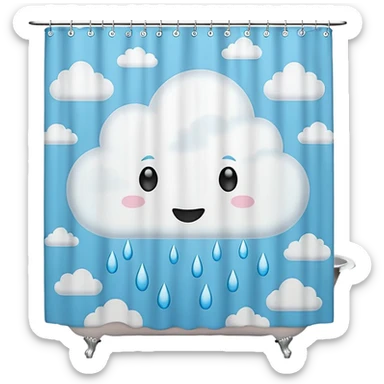 cloud shower curtain sticker