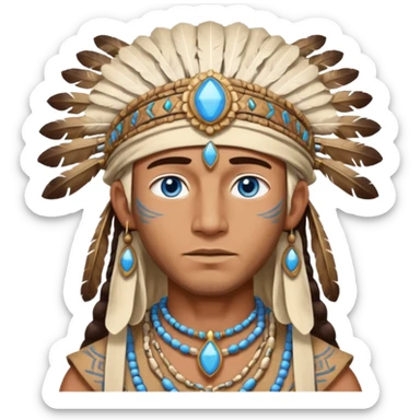blue eyed desert tribe man sticker