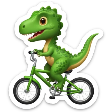 Baby dinosaur riding a bike  sticker