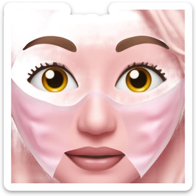 Moisturizing hydrogel face mask pink with slits for eyes, lips and nose  sticker
