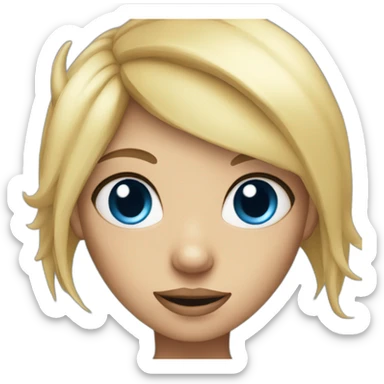 Devil Blonde girl with blue eyes sticker
