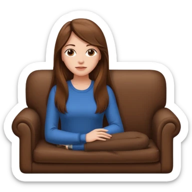 side view of woman sitting on sofa sticker